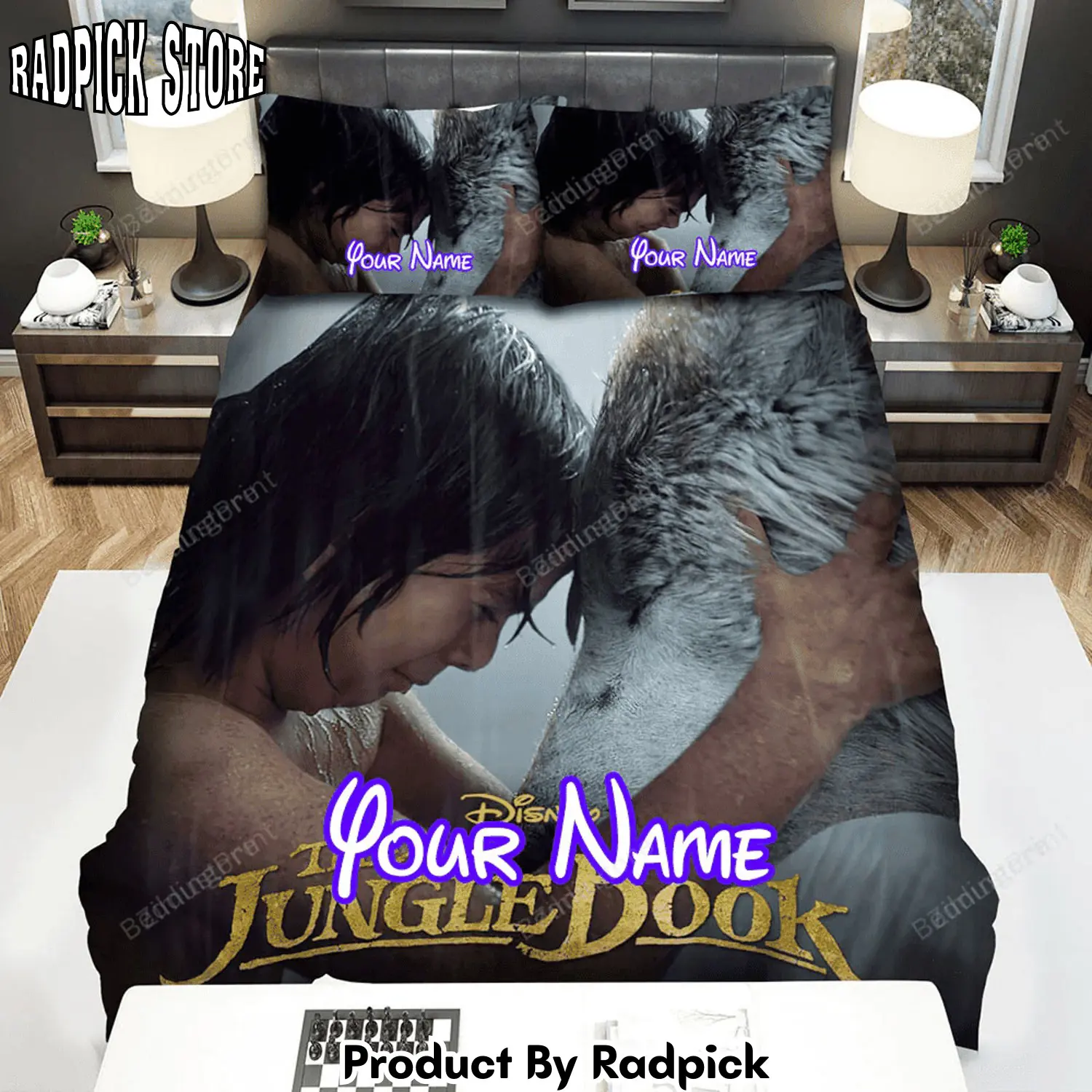 Radpick the jungle book mowgli and wolf poster bed sheets duvet cover personalized name bedding sets rp3271164